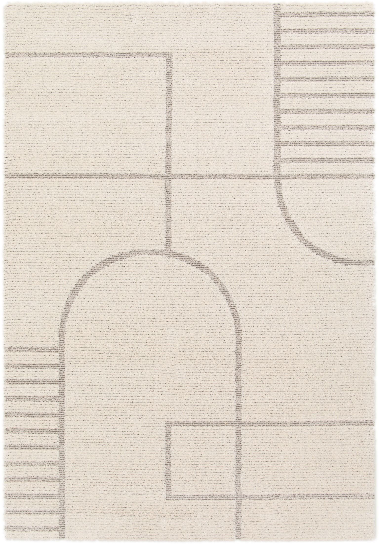 Cocoon - Light Grey, a modern rug design crafted with a unique blend of Heat Set Polypropylene and Polyester shrink yarn. Top Plain.