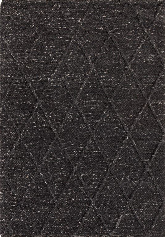 Colombo Graphite is a textured hand woven rug. Made from 80% wool and 20% polyester, it features a braided diamond pattern for an extra textured feel.  Colour Black.  Sizes 155 X 225, 200 X 290, 240 X 320 and 300 X 400. Full.