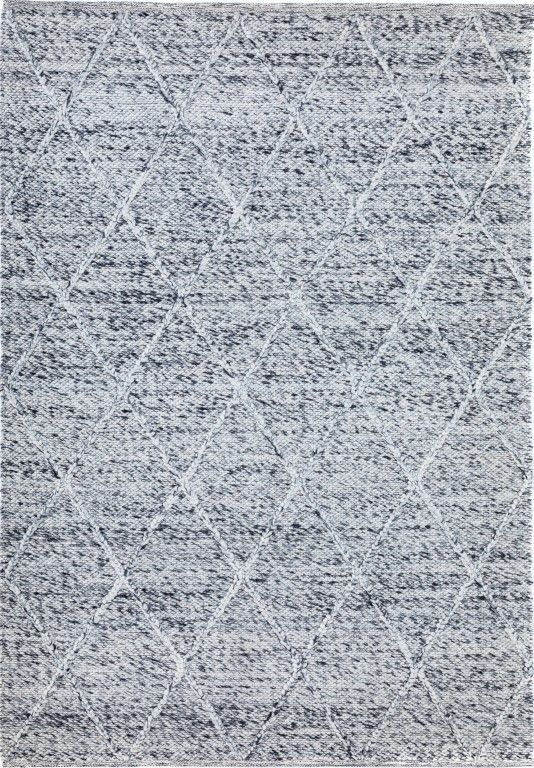 Colombo Grey is a textured hand woven rug. Made from 80% wool and 20% polyester, it features a braided diamond pattern for an extra textured feel.  Colour Bluish Grey and White.  Sizes 155 X 225, 200 X 290, 240 X 320 and 300 X 400. Full.