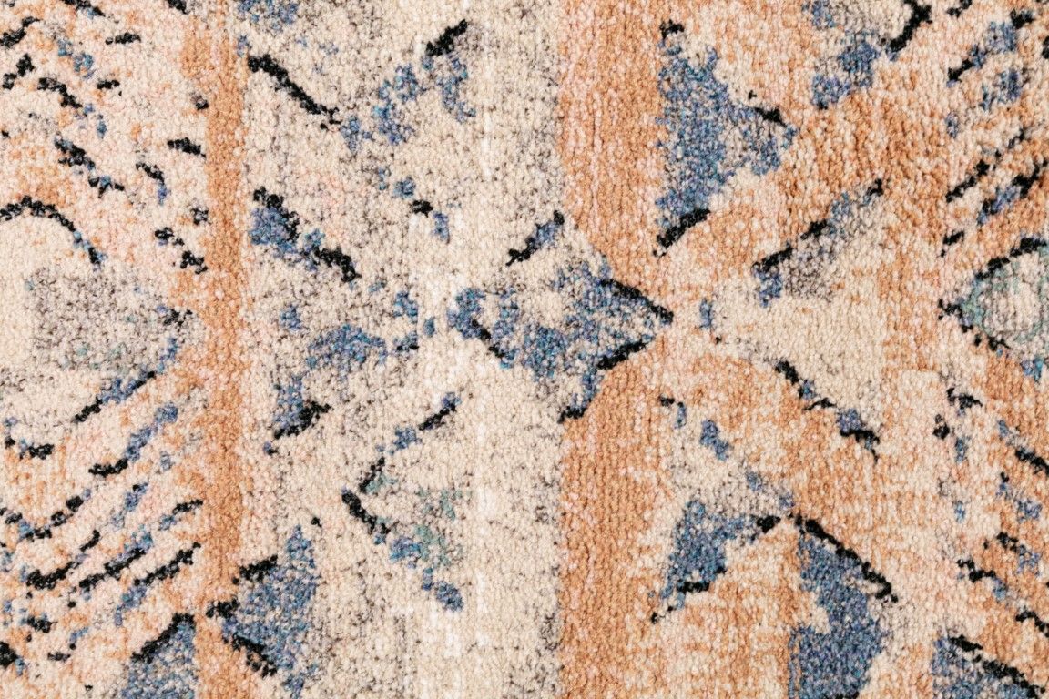 Cozy 5425 Rust Dark Beige is a tribal patterned designed machine made rug. Constructed from luxurious polyester yarn, it features a soft feel. Colours Rust and Dark Beige with Cream and Black and Blue Diamond Patterns. Sizes 160 X 230, 200 X 290, 240 X 320 and 300 X 400. Close.