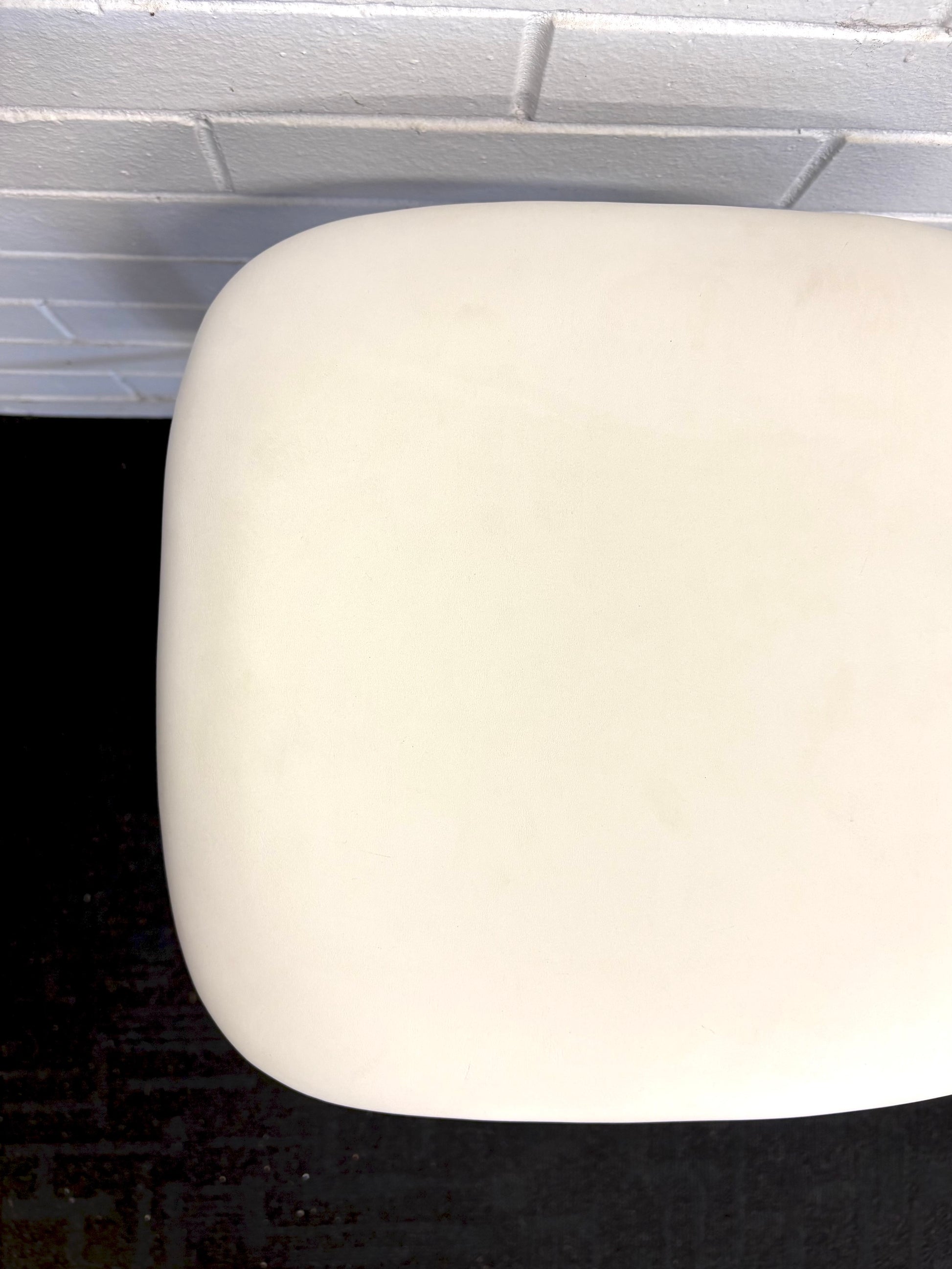 The Danube - White Barstool. A contemporary style barstool. Solid natural ash frame with tan polyurethane seat. Measures  400W X 400D X 670 Seat Height. Top.