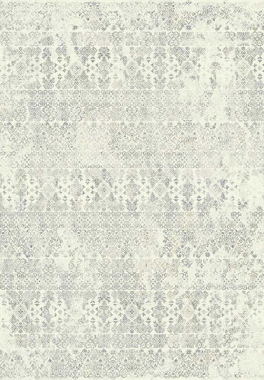 The Davinci 57034 6696 Rug. Featuring a traditional design this machine made rug is constructed with heat-set polypropylene. Colours light beige with grey accents. 3 Sizes. Front Full.