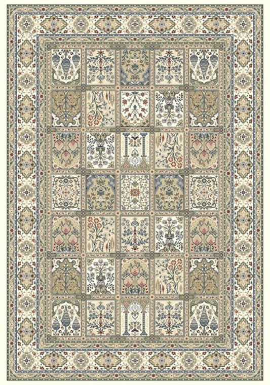 Davinci 57112 6464 Rug, specially crafted with heat-set polypropylene for long-lasting durability. Featuring a traditional design. Colours, beige/multi. 3 sizes. Front Full.