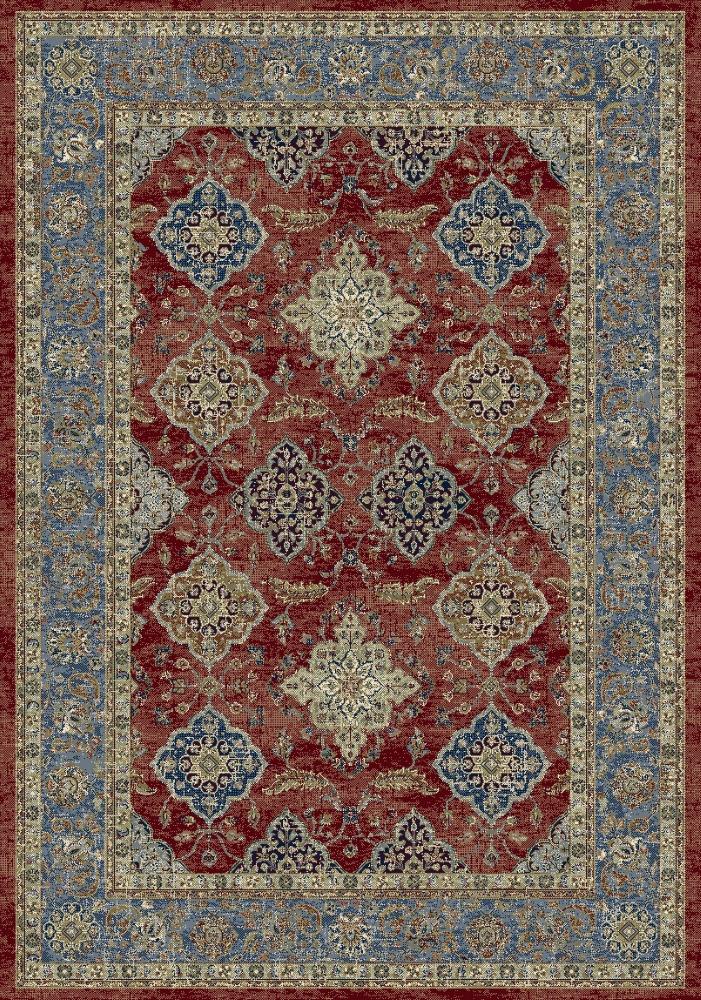 The Davinci 57163 1454 Rug, crafted from durable heat-set polypropylene. The classic design will elevate your home decor. Colours, reds, blues, beiges. 4 Sizes. Front full.