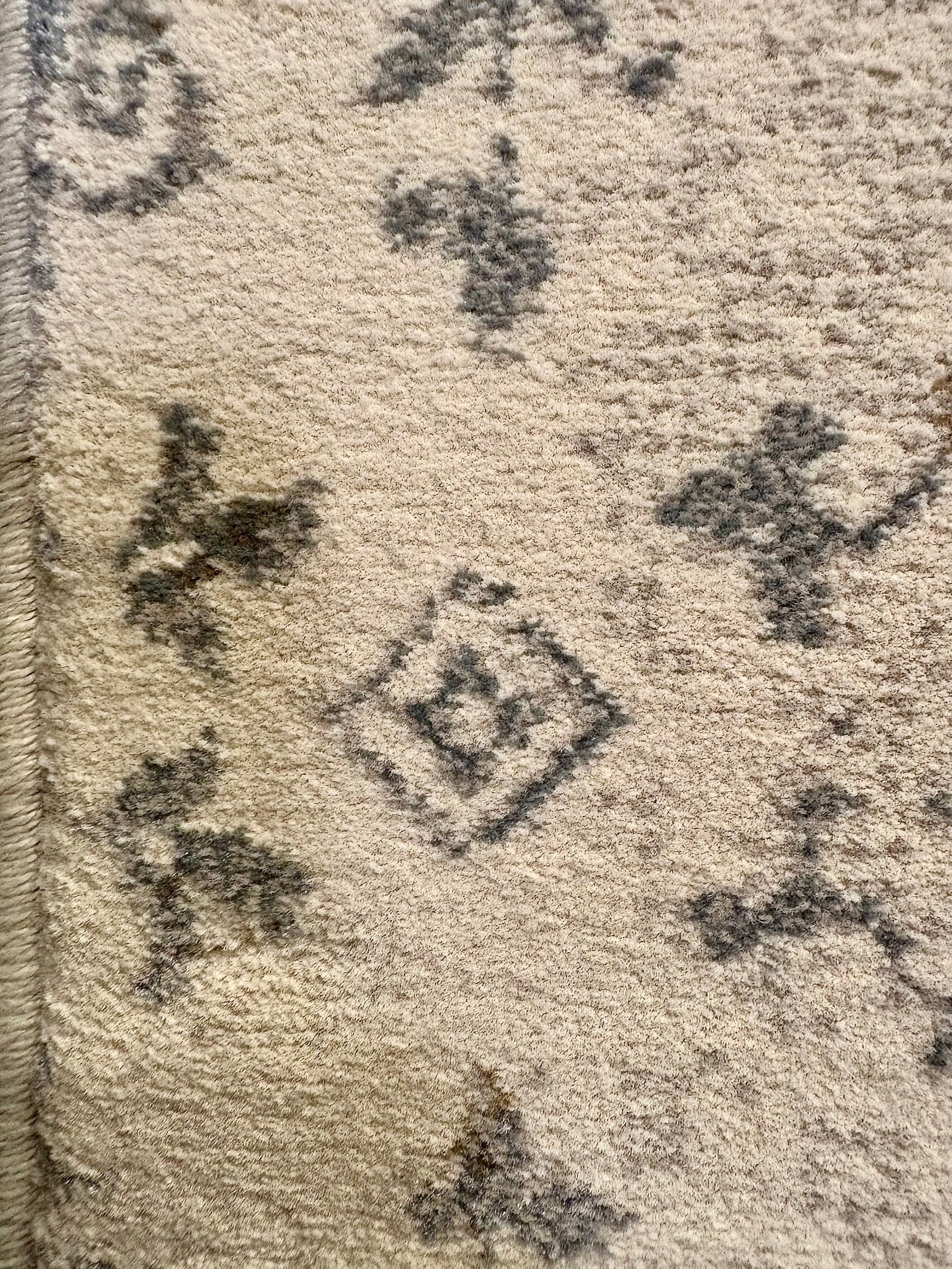 The Davinci Caucasian Silver Persian Rug. Featuring a traditional Persian design this machine made rug is constructed with heat-set polypropylene. Colours light beige with grey accents. 3 Sizes. Side Close.
