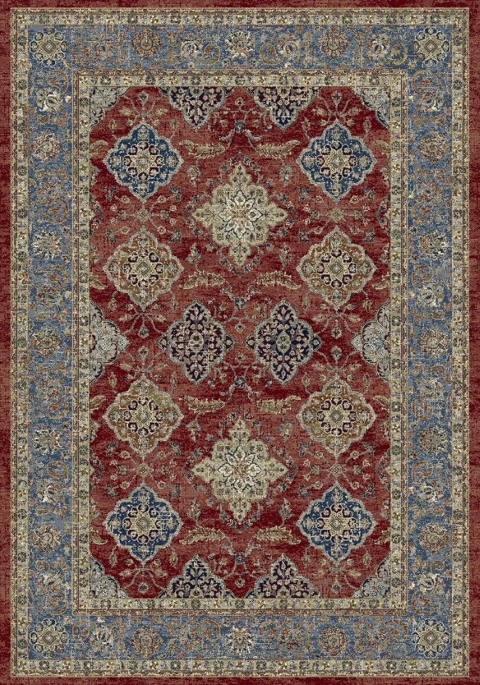 The Davinci Heriz Red Persian Rug. Machine made and crafted from durable heat-set polypropylene. The classic  Persian design will elevate your home decor. Colours, reds, blues, beiges. 4 Sizes. Top.