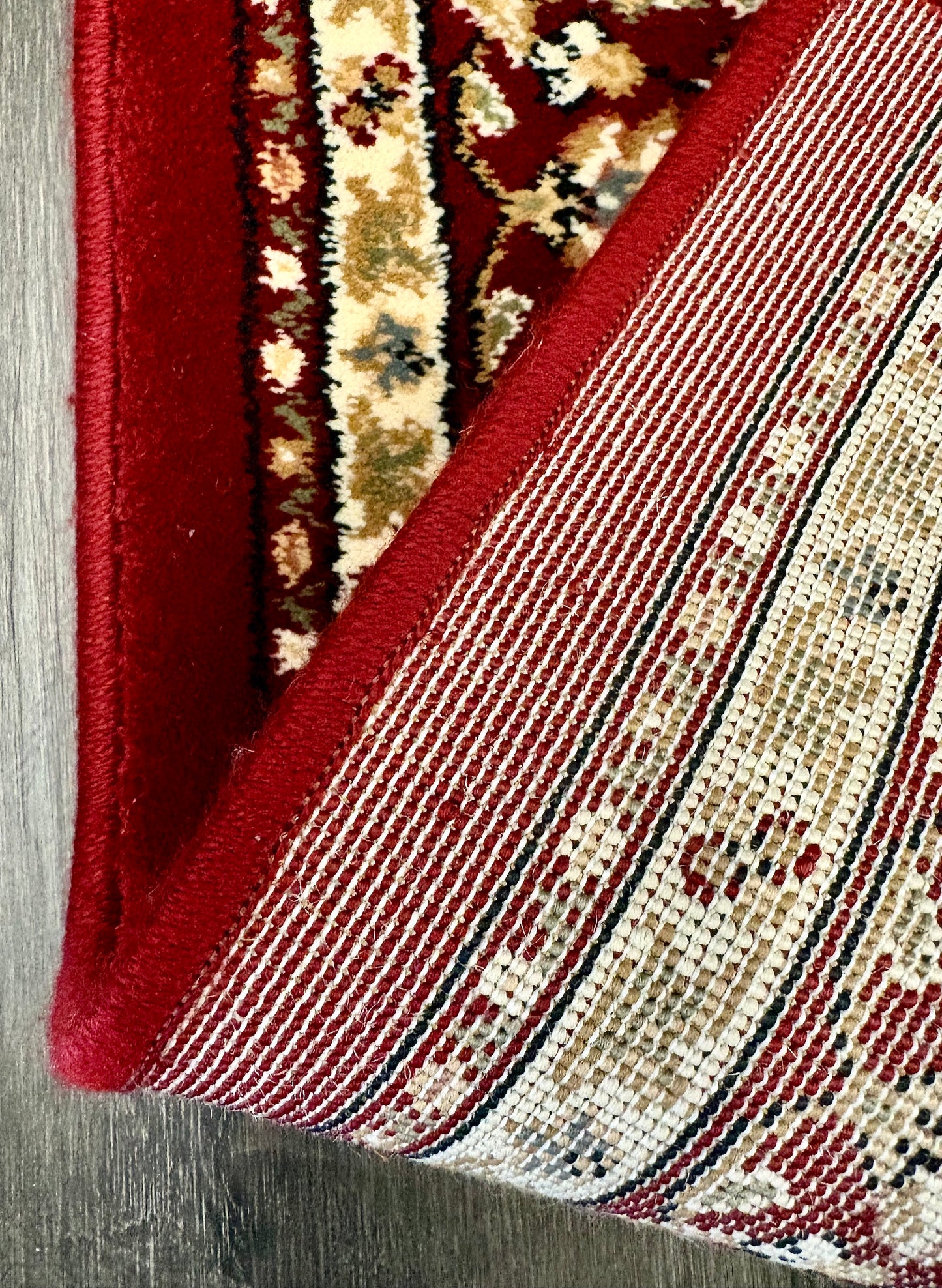 The Davinci Isfahan Beige machine-made Persian rug offers lasting style and durability, expertly crafted with heat-set polypropylene for enduring comfort. Colours, reds, beiges, greys. 4 Sizes. Fold.