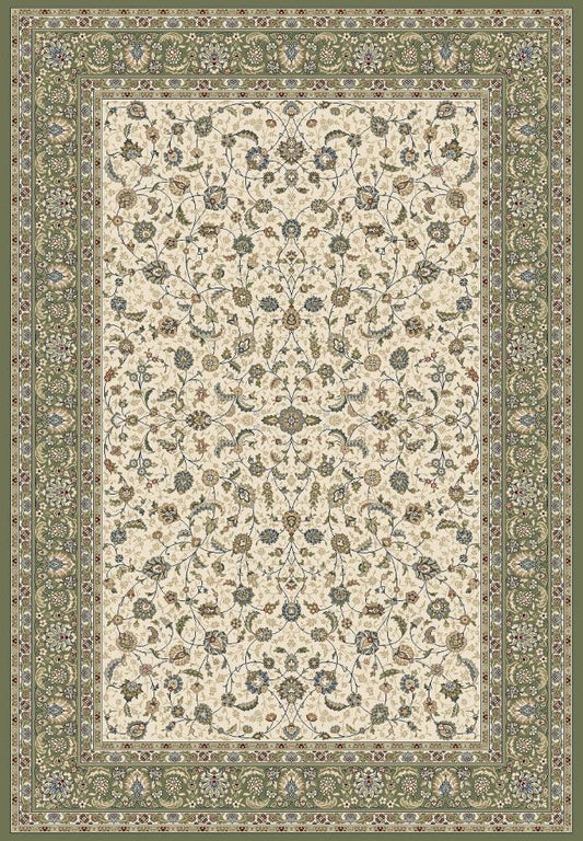 The Davinci Isfahan Cream machine-made Persian rug offers lasting style and durability, expertly crafted with heat-set polypropylene for enduring comfort. Colours, Beiges, cream, blues. 4 sizes. Top.