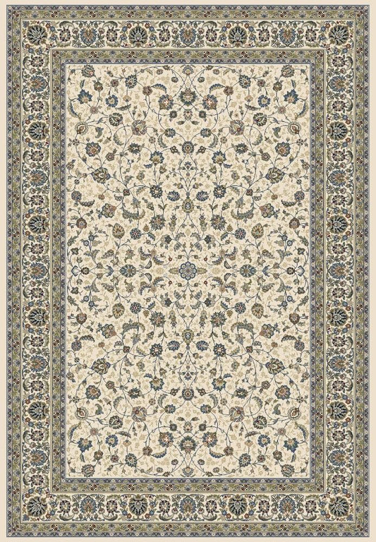 The Davinci Isfahan Grey machine-made rug offers traditional Persian style and durability, expertly crafted with heat-set polypropylene for enduring comfort. Colours, beiges, blues, greys, cream. 4 Sizes. Top.