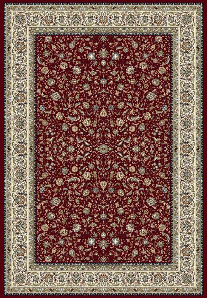 The Davinci Isfahan Red Persian Rug. Machine made and expertly crafted from durable heat-set polypropylene. Features a timeless traditional Persian design. Colours, reds, beiges, blues, greys. 4 sizes. Top.