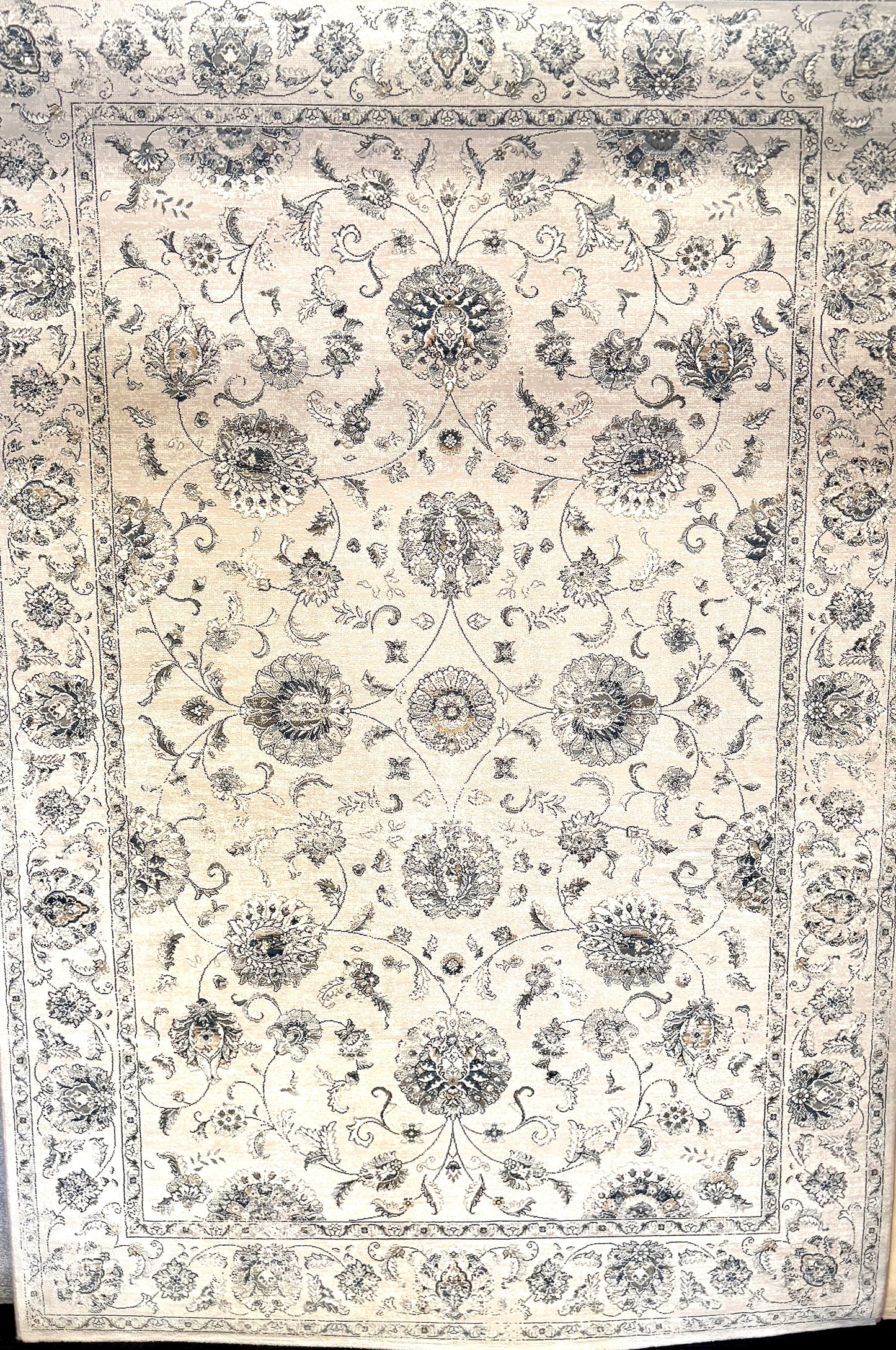 The Davinci Kashan Light Grey Persian Rug. Machine made and crafted from durable heat-set polypropylene. The classic Persian design will elevate your home decor. Colours, Greys. 4 Sizes. Full.