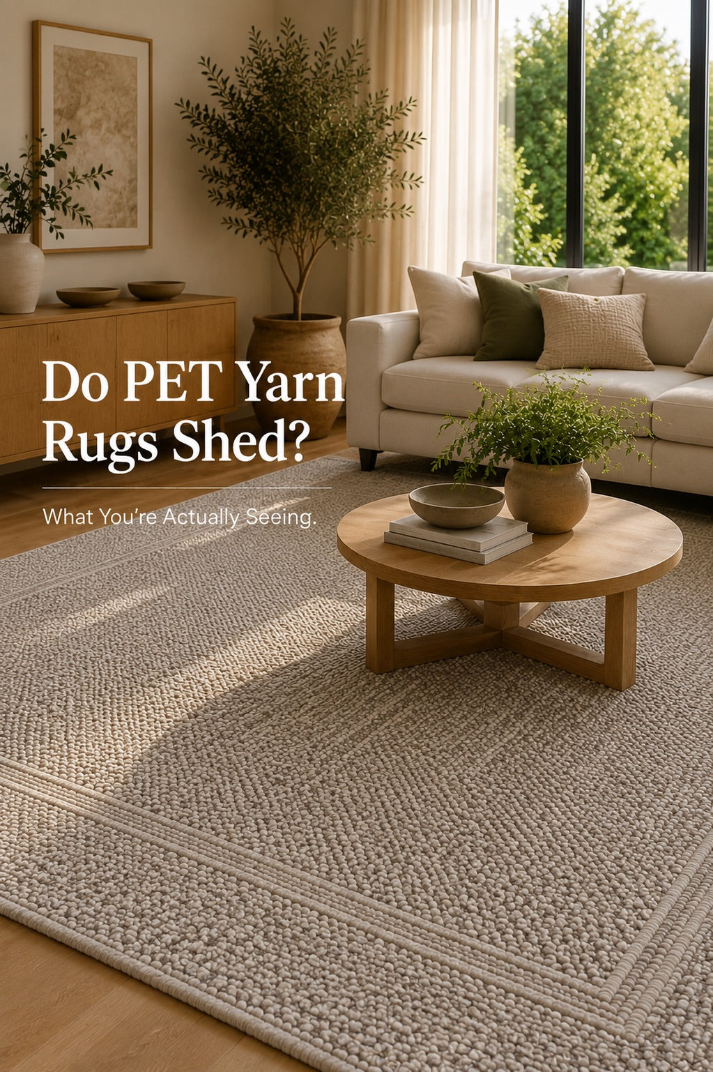 A Hand Woven Textured PET Yarn rug style in a modern Perth home living room.