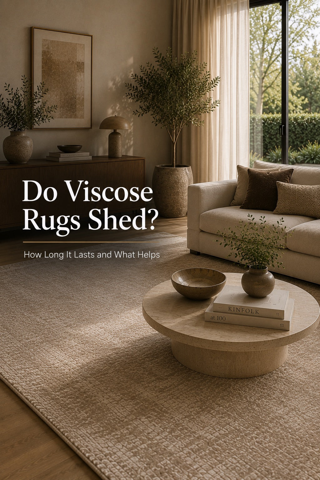 A hand woven viscose rug styled in a modern Perth home living room setting.