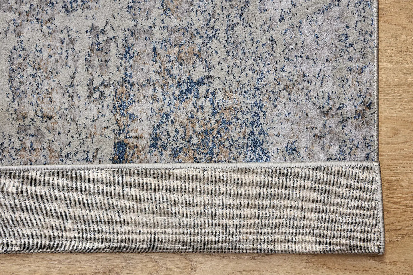 Geneva Blue is a machine made rug. Its design boasts a modern/contemporary feel. Crafted from Viscose and Polyester, with a low-profile 7-9mm pile height. Colours Light Grey with Blue accent tones. Sizes 160 X 230, 200 X 290 and 240 X 340. Fold.