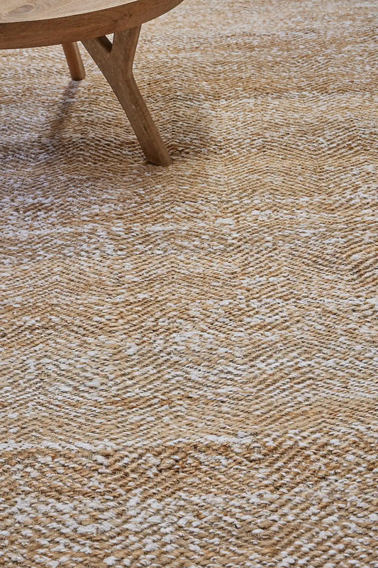 Goldfield Gardie is a rug made with panja hand woven natural coloured jute. Features a 7-9mm pile height. Colour Natural with White accents. Sizes 160 X 230, 200 X 290 and 240 X 340. Life.