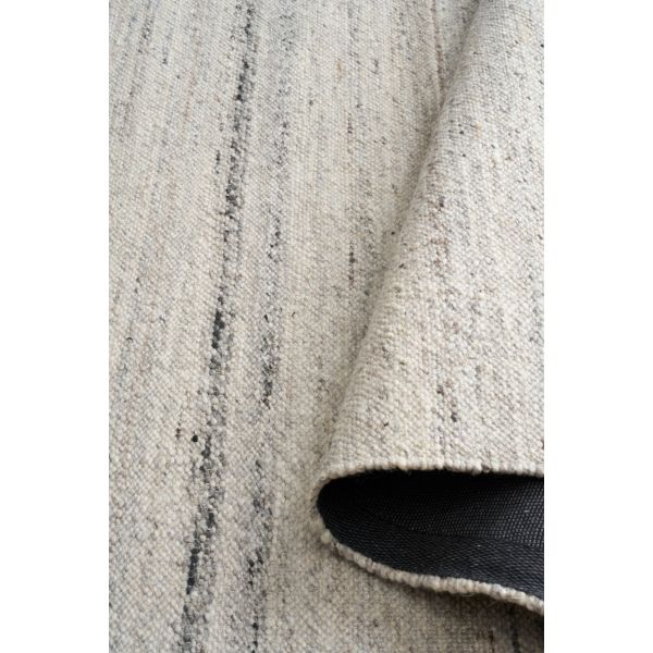 Harmony Katana Rug – hand-woven blend of wool and viscose in soft natural tones, featuring a textured finish that’s both elegant and durable. Colour White, Grey, black and brown flecks. 4 sizes. Roll.