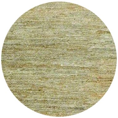The Hemp Round - Bleach, hand-woven rug. Made in India, it features a round shape in two sizes, 160 and 190 Diameter. Colour, White/beige. Front Plain.