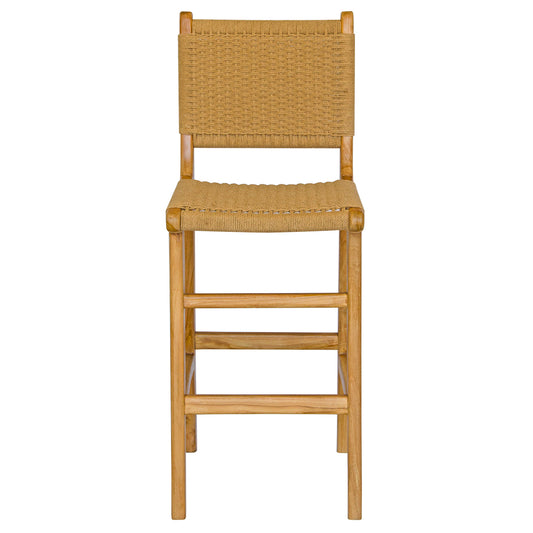 The Hudson with Back Barstool boasts a coastal contemporary feel. Crafted from sustainable solid teak and featuring a luxurious rope seat. Colour natural. Measures 400 Wide x 560 Depth x 1050 Back Height x 680 seat height. Front Plain.