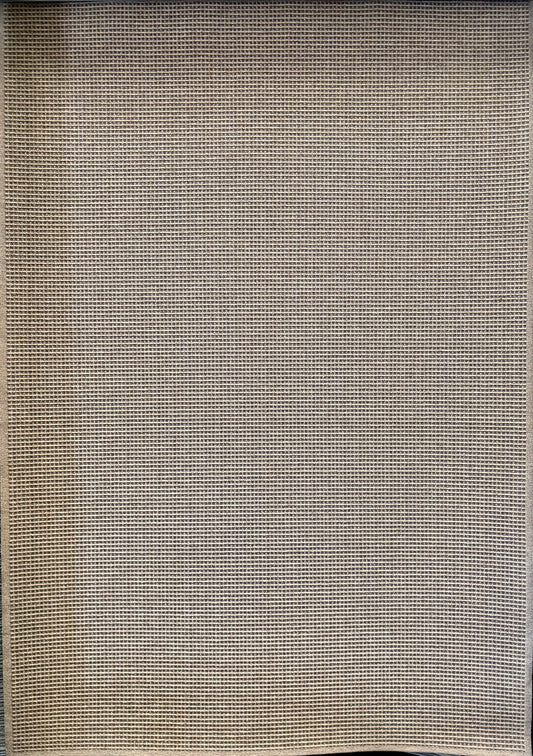 Katana Beige indoor/outdoor rug featuring Beige and light grey/gold tones and a subtle textured pattern, power-loomed from UV-stabilised polypropylene for lasting durability. Colour beige with grey and gold flecks. 3 sizes. Full.
