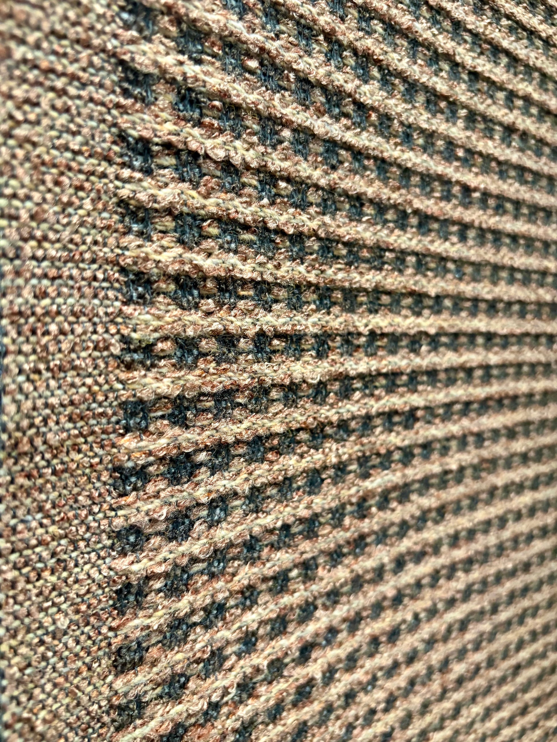 Katana Beige indoor/outdoor rug featuring Beige and light grey/gold tones and a subtle textured pattern, power-loomed from UV-stabilised polypropylene for lasting durability. Colour beige with grey and gold flecks. 3 sizes. Side.