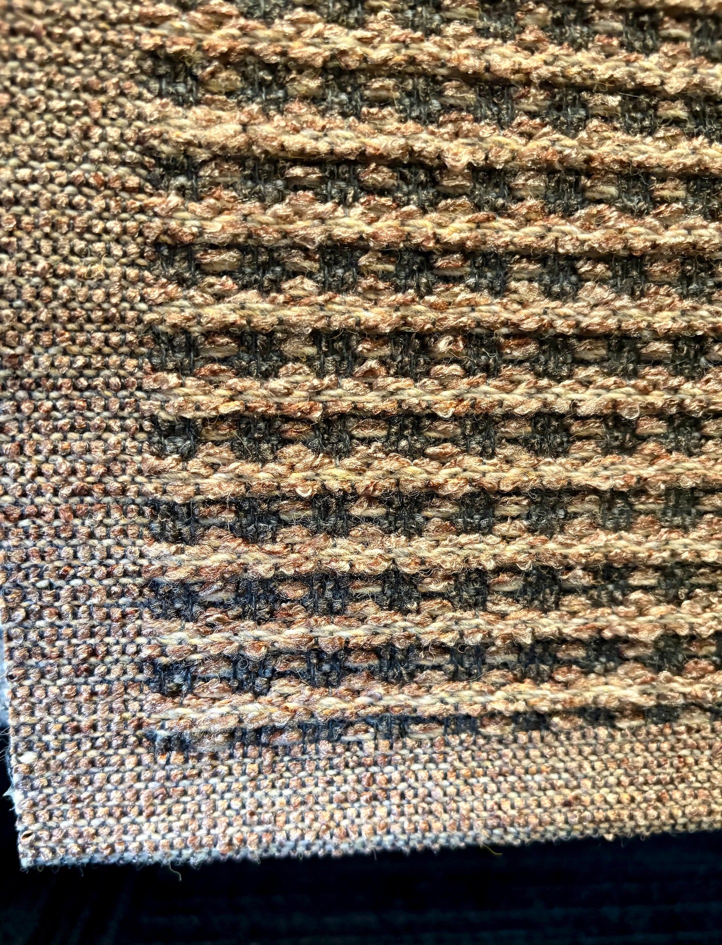Katana Beige indoor/outdoor rug featuring Beige and light grey/gold tones and a subtle textured pattern, power-loomed from UV-stabilised polypropylene for lasting durability. Colour beige with grey and gold flecks. 3 sizes. Corner.