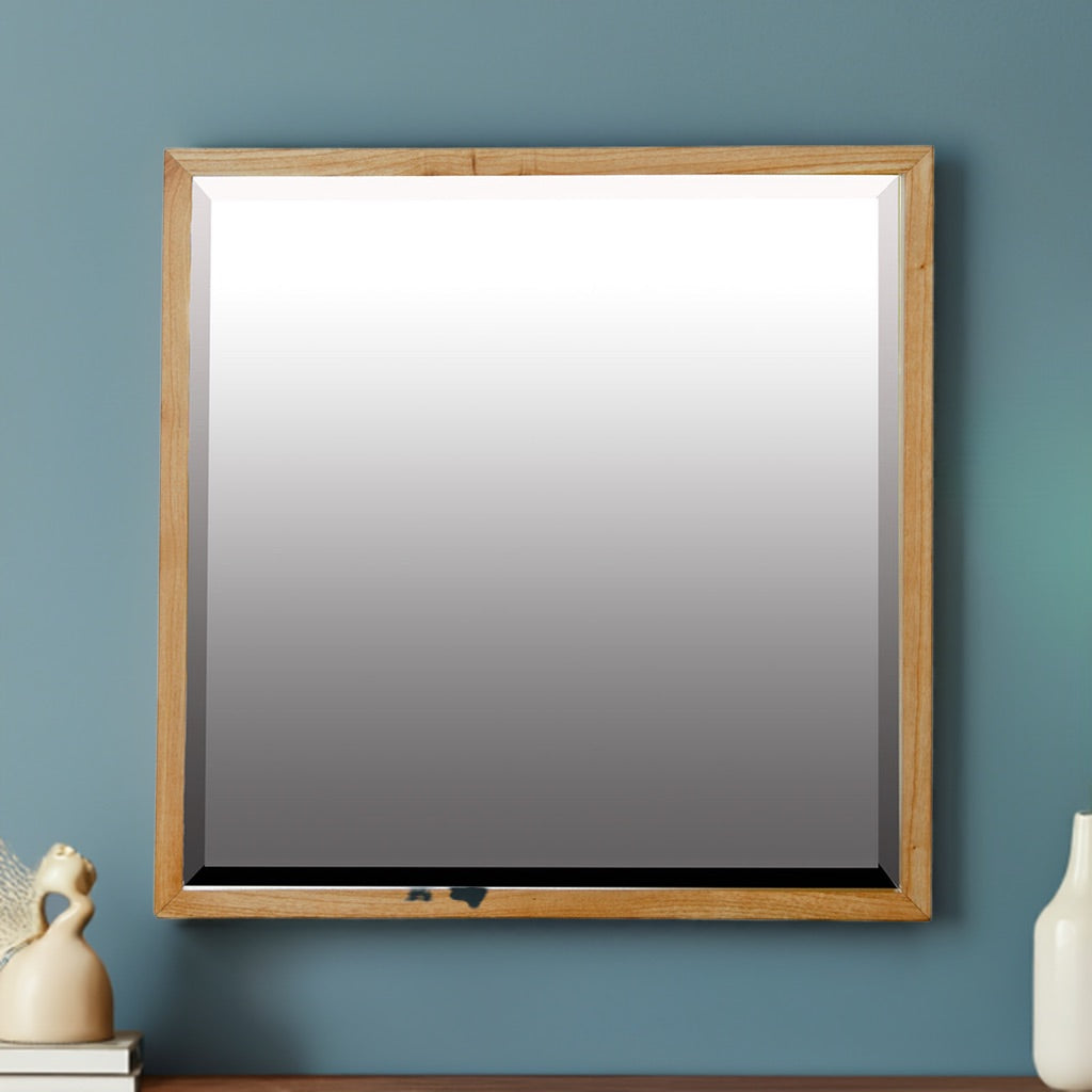 The Kauai Square Mirror has a sustainable white cedar frame and bevelled mirror. Colour natural. Measures 800 height X 800 wide. Life.