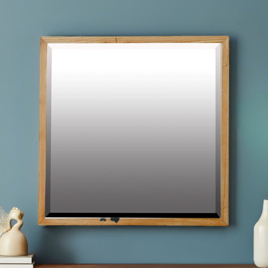 The Kauai Square Mirror has a sustainable white cedar frame and bevelled mirror. Colour natural. Measures 800 height X 800 wide. Life.