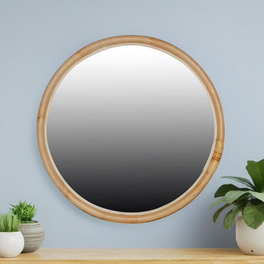 The Lanai - 97.5 Dia Round Mirror has a coastal touch with its rattan frame and round mirror design. Colour natural. Measures 97.5 diameter. Life.