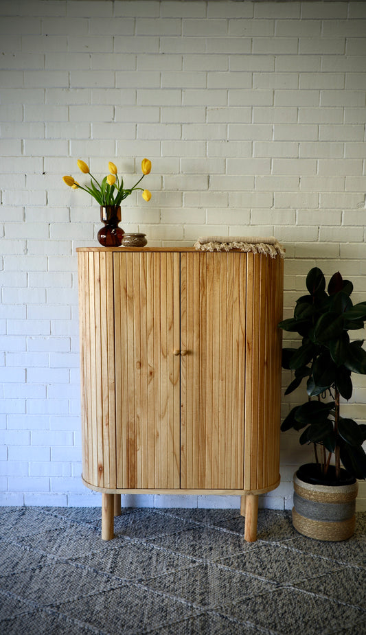 Leo Natural 2 Door Cabinet. Clearance Sale 50% Off.