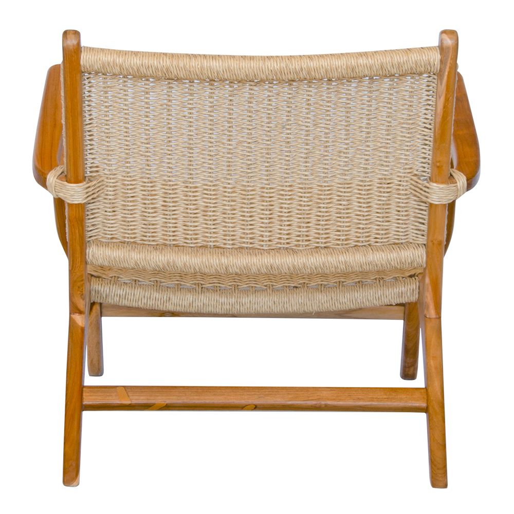 The Lotus Occasional Chair. Made with sustainable teak and natural rope, this occasional chair exudes style while providing comfort and durability. Measures 720 Depth X 730 Height - 350 Seat Height. Back.