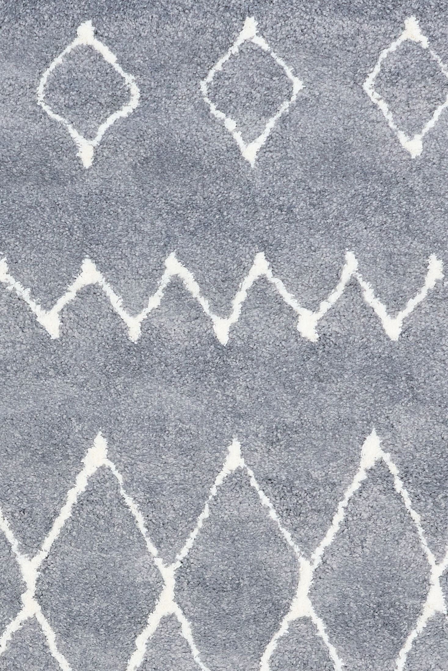 Luana Band Grey Ivory is a machine made polypropylene rug.  It features a shaggy pile with a moroccan boho inspired design. Colours Grey with Ivory White patterns. Sizes 160 X 230, 200 X 290, 240 X 320 and 300 X 390. Close.
