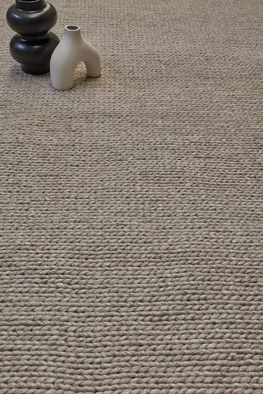 Luxury Grey is a hand-braided rug crafted using wool and bamboo silk for luxurious feel. Its contemporary Scandinavian design stands out with a modern look and a pile height of 16-18mm. Colour Grey. Sizes 160 X 230, 200 X 290, 240 X 340 and 300 X 400. Life.