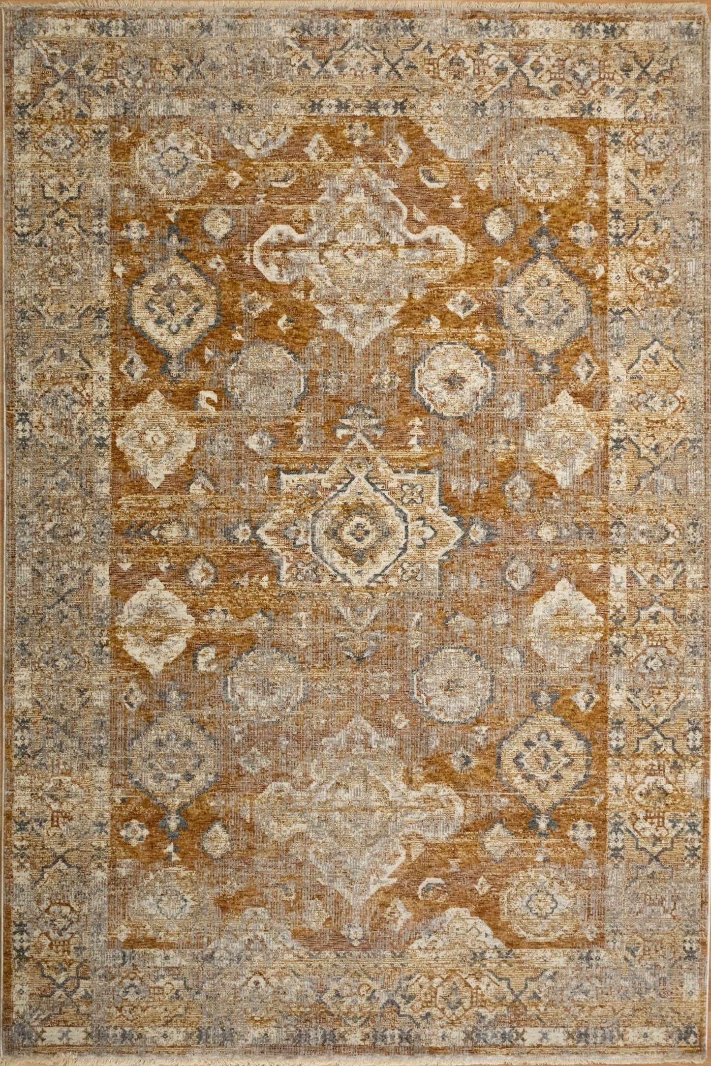 The Matana Barley 7 Rug. Traditional style, machine made rug. Colours browns, beige, cream and grey. Sizes 160 X 235, 200 X 285, 240 X 330 and 300 X 400. Top.
