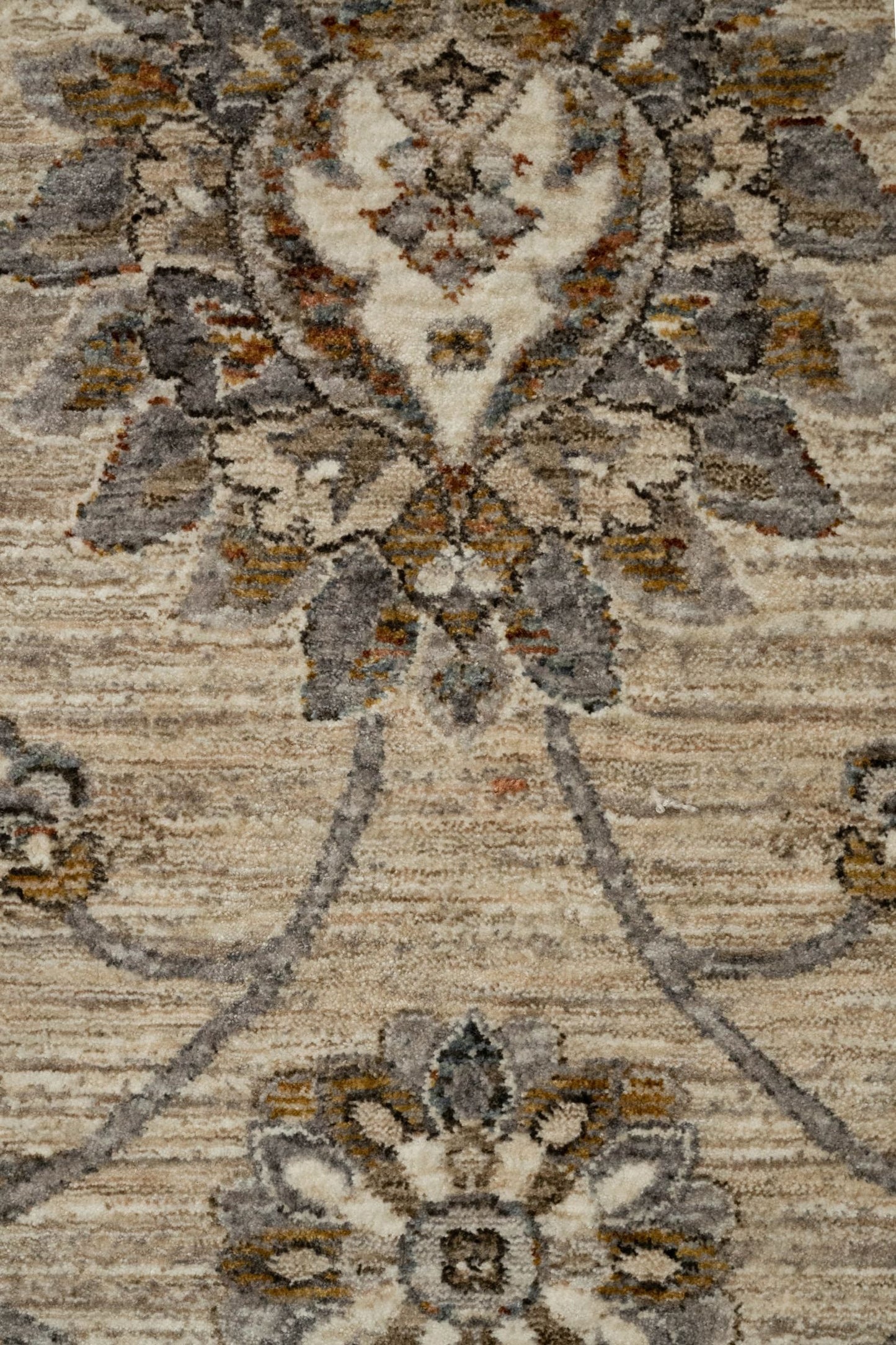 The Matana Multi 1330 Rug. Traditional style, machine made rug. Colours grey, light grey, beiges and creams. Sizes 160 X 235, 200 X 285, 240 X 330 and 300 X 400. Close.