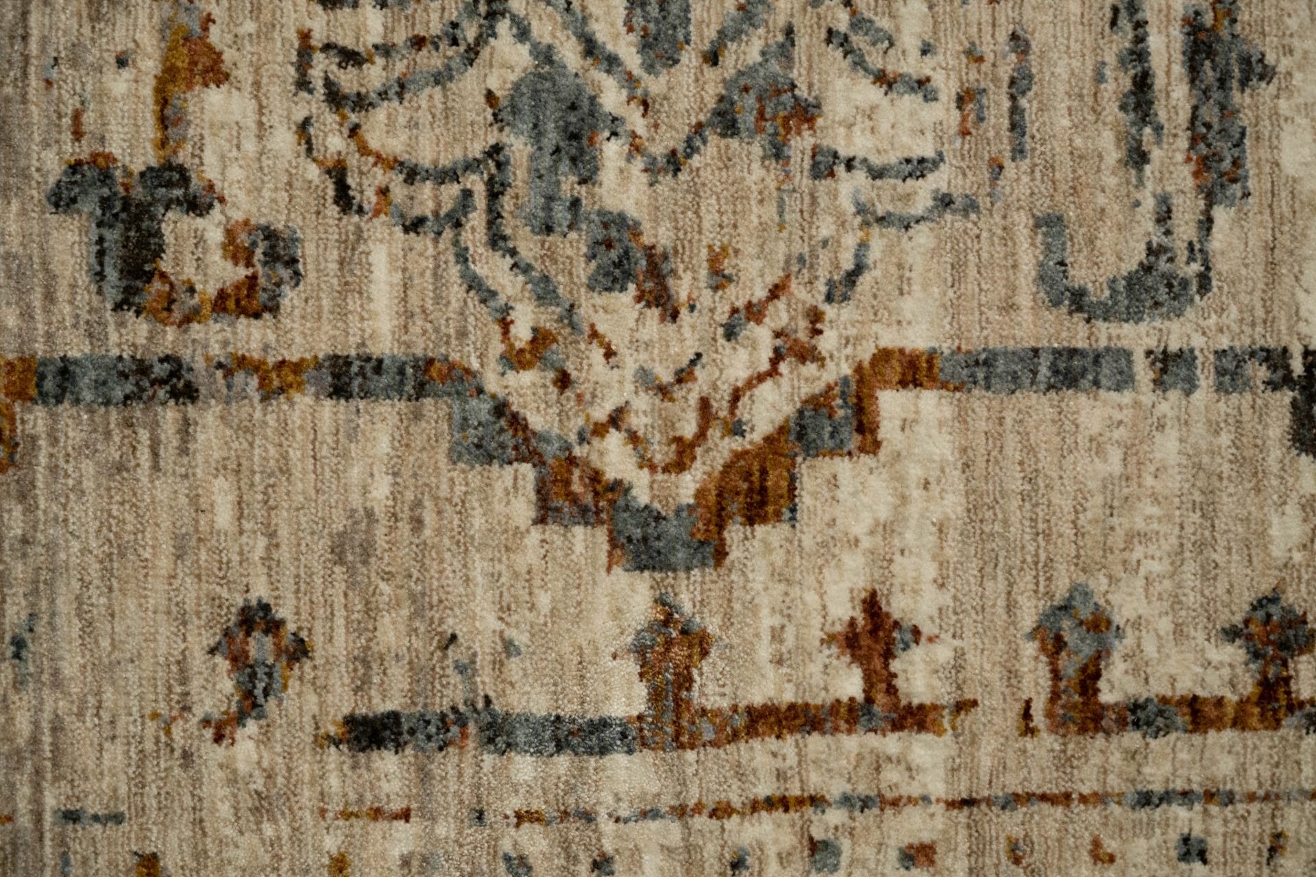 The Matana Multi 4154 Rug. Traditional style, machine made rug. Colours beige, light greys and creams. Sizes 160 X 235, 200 X 285, 240 X 330 and 300 X 400. Close.
