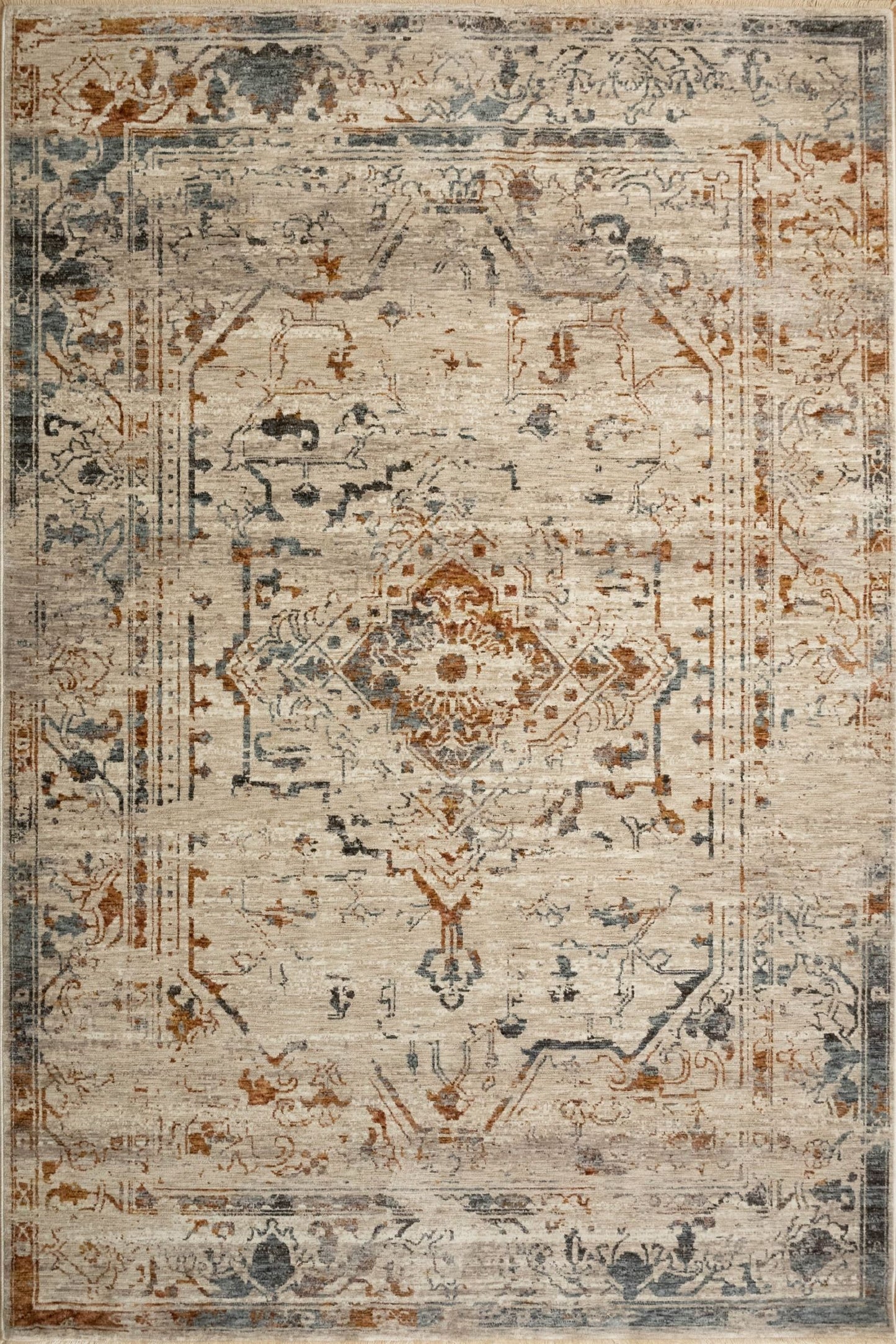 The Matana Multi 4154 Rug. Traditional style, machine made rug. Colours beige, light greys and creams. Sizes 160 X 235, 200 X 285, 240 X 330 and 300 X 400. Top.