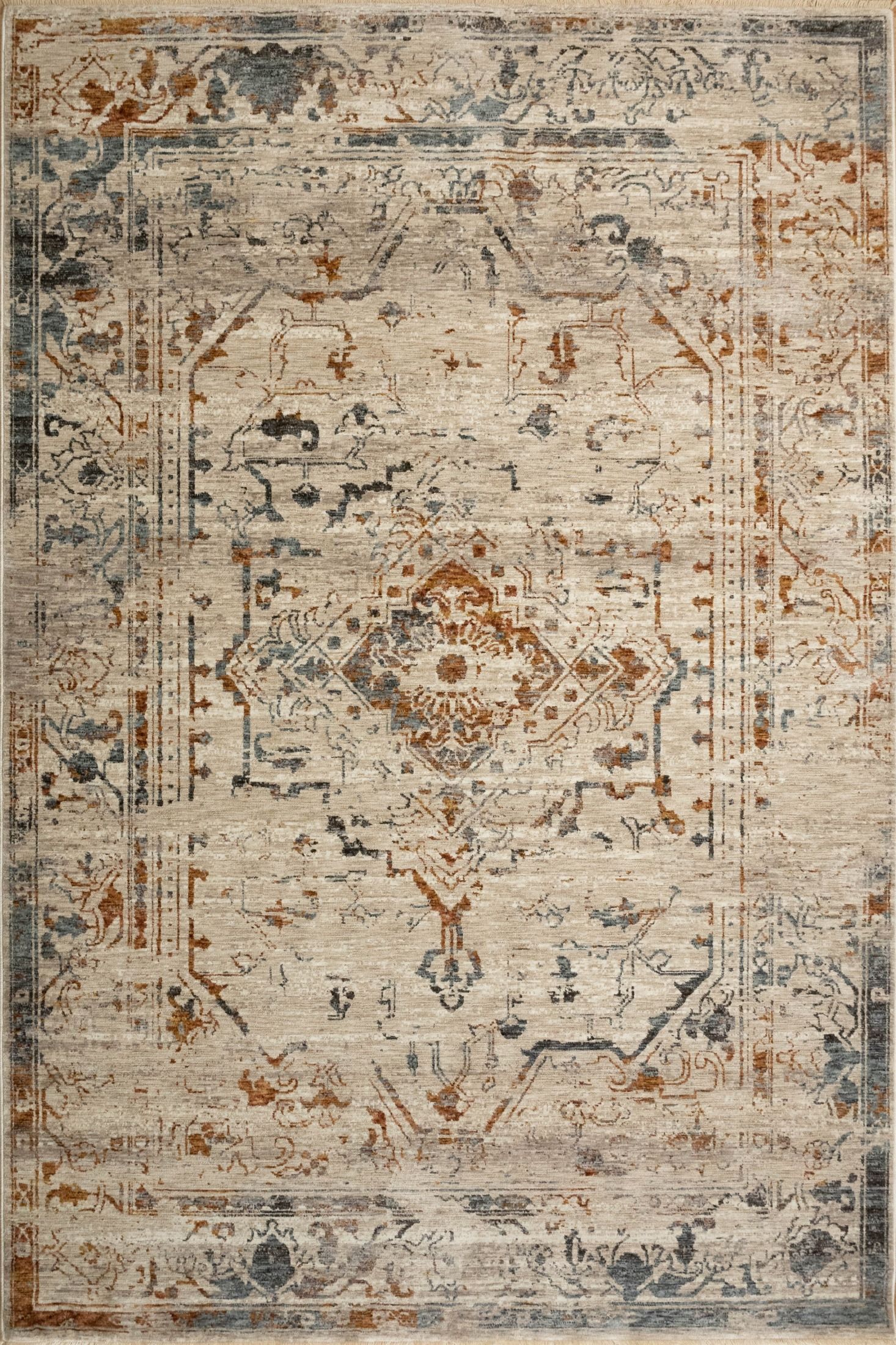 The Matana Multi 4154 Rug. Traditional style, machine made rug. Colours beige, light greys and creams. Sizes 160 X 235, 200 X 285, 240 X 330 and 300 X 400. Top.