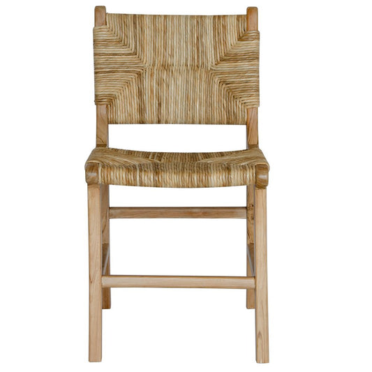 The Navajo Dining Chair is a coastal inspired dining chair. It features a teak frame and a woven pandan seat and back. Colour natural. Measures 450 wide X 540 depth X 470 seat height. Back height 850. Front Plain.