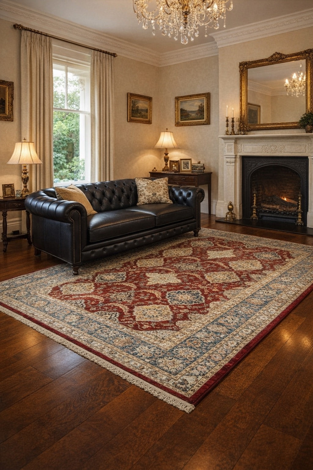 Styled Traditional Machine Made Rug in Heritage Perth home. Ochoco Rugs Perth.