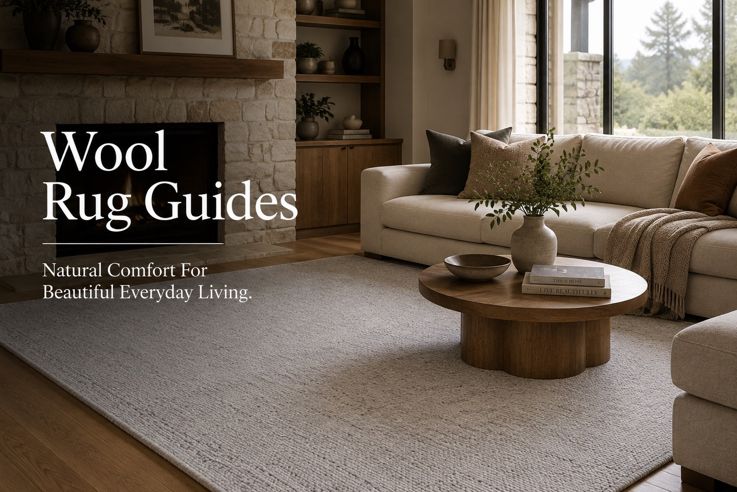 A Hand Woven Wool Flatweave rug styled in a modern Perth home living room.