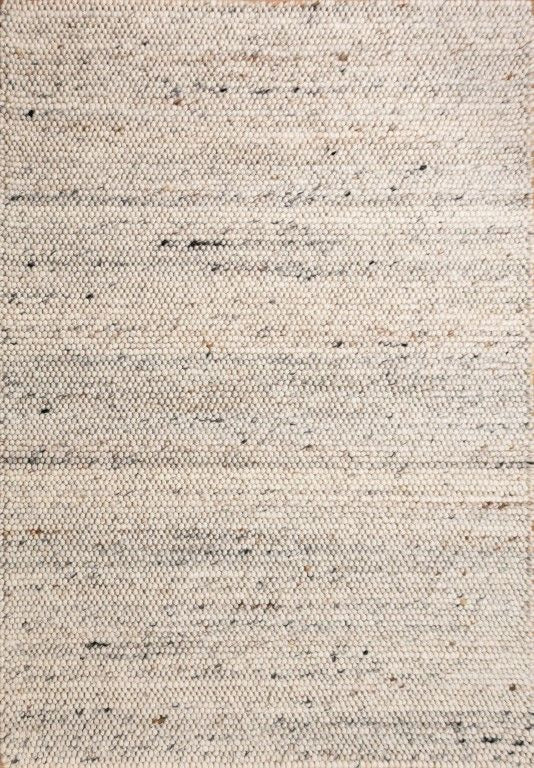 Oslo Bubble is a textured hand woven,  looped piled wool rug. Colours white with grey,  black and brown accents. Sizes 155 X 225, 200 X 290, 240 X 320 and 300 X 400. Full.