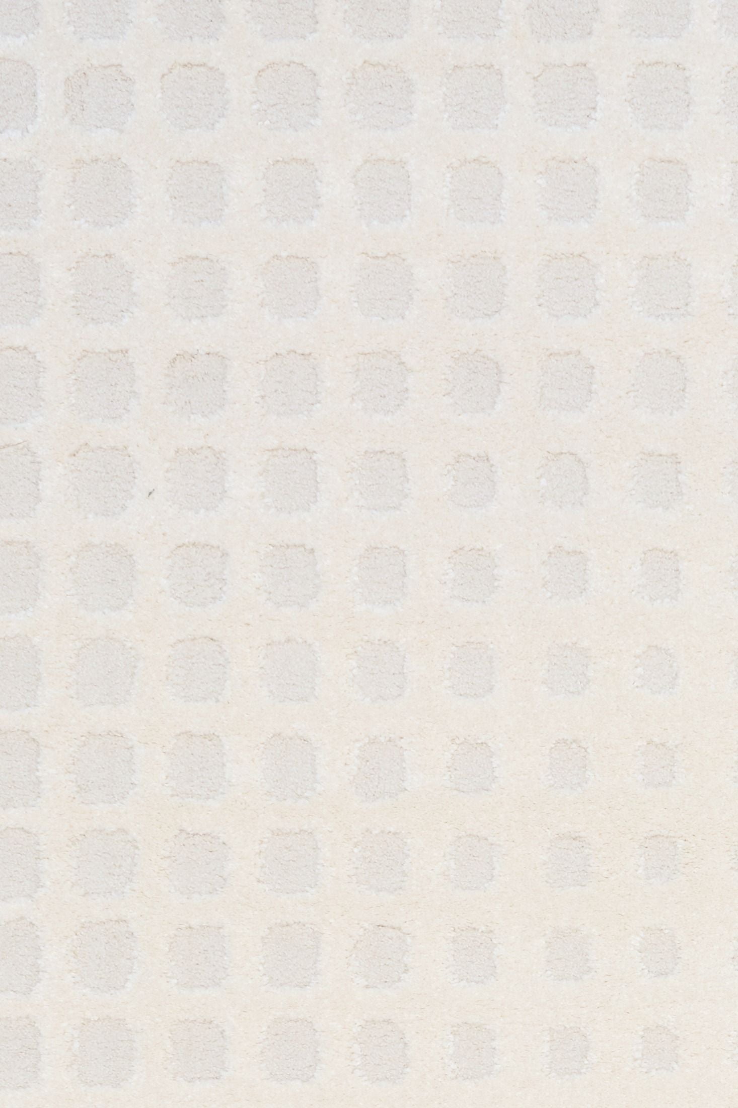 Osmond Squares Ivory rug with soft square patterns in a neutral palette and a high-low textured finish. Colours Ivory and Light Grey. Sizes 160 X 230, 200 X 290 and 240 X 340. Top Close.