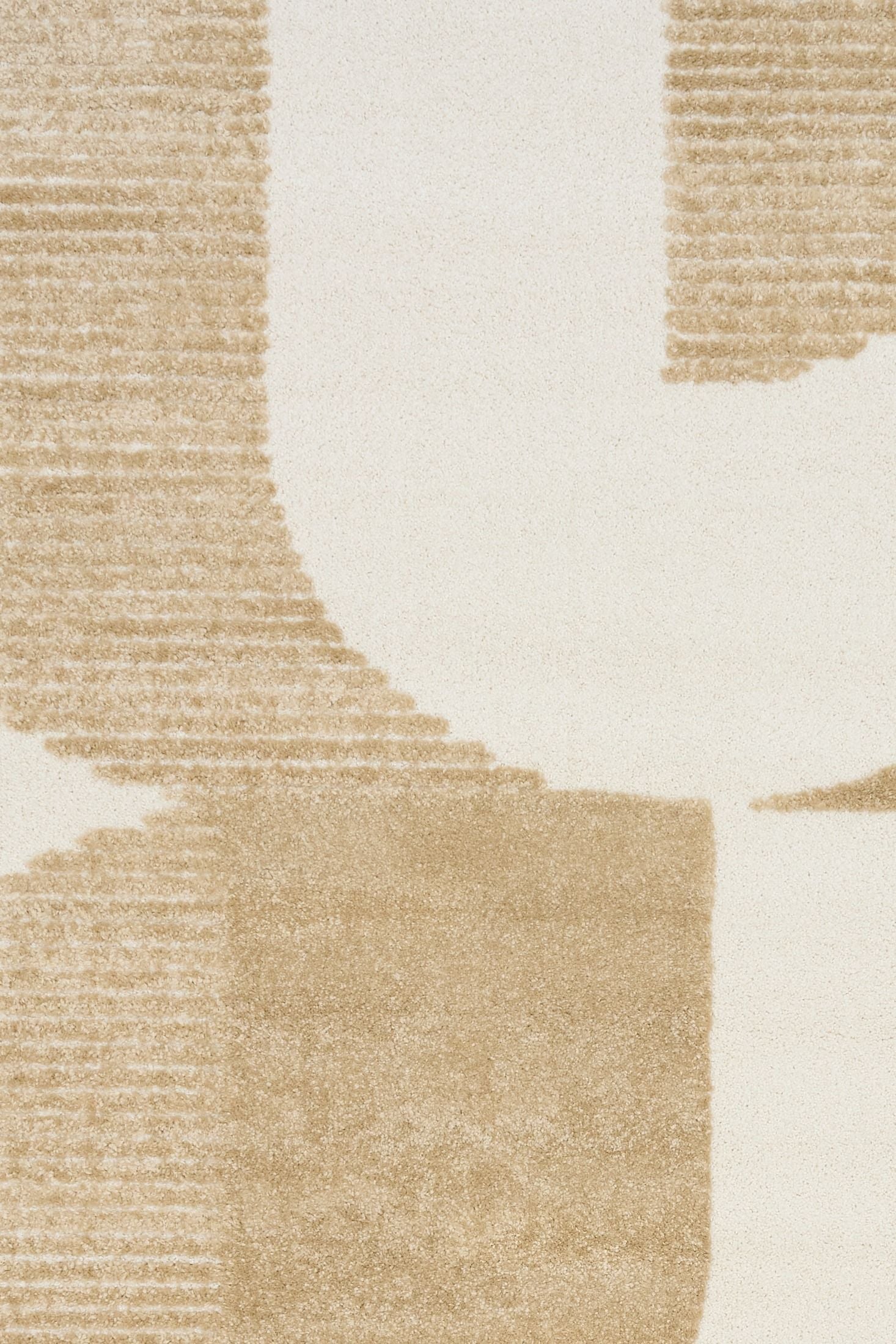 Osmond Waves Beige rug with soft geometric patterns in a neutral palette and a high-low textured finish. Colour Beige and Cream. Sizes 160 X 230, 200 X 290 and 240 X 340. Close.