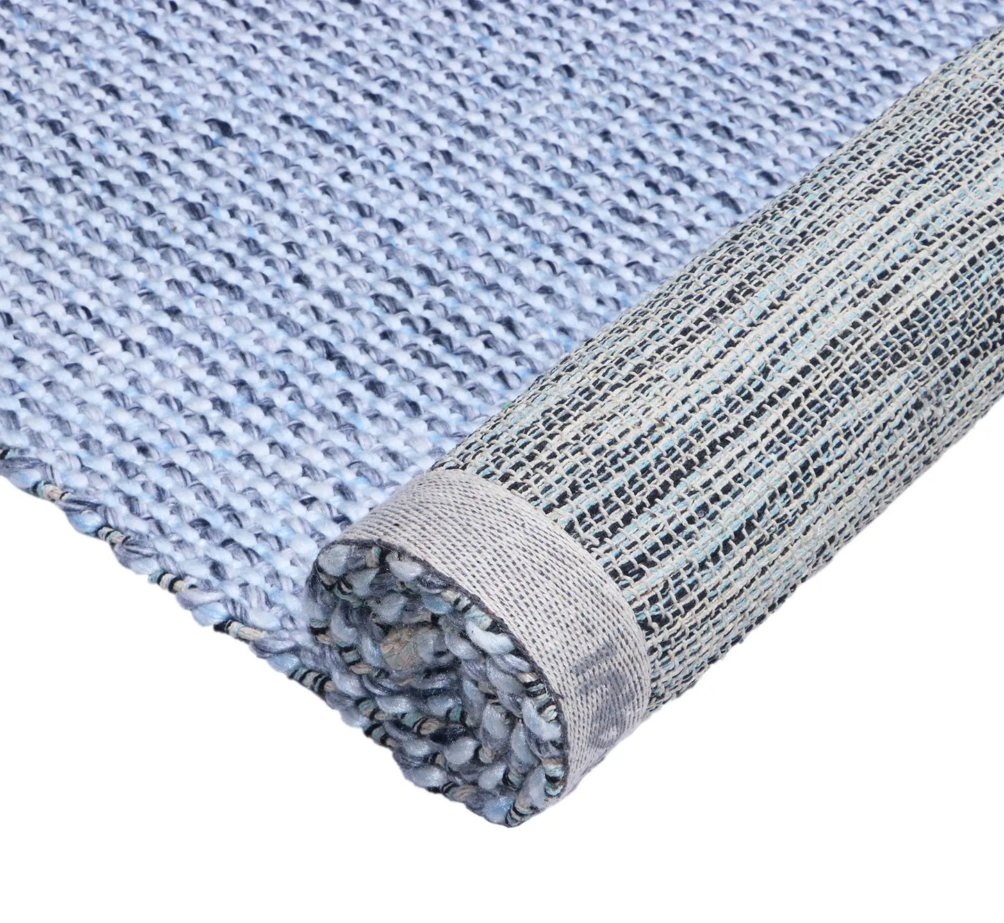 Pacific Blue is a handwoven wool and polyester rug with a low-textured cross weave. It boasts a soft pile height of 7-9mm. Colour blue and White. Sizes 160 X 230, 200 X 290, 240 X 340 and 300 X 400. Folded/Rolled.