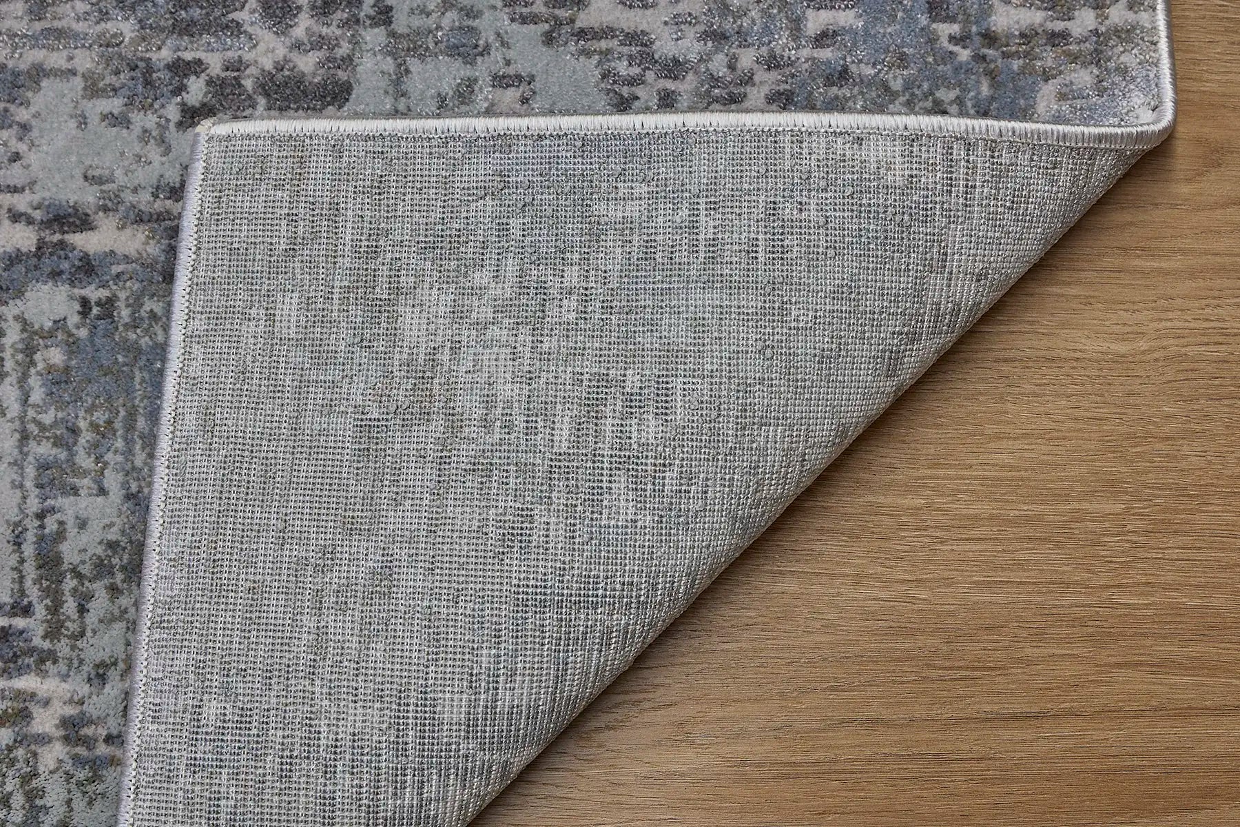 Raj Grey is a machine made rug. Its design boasts a modern/contemporary feel. Crafted from Viscose and Polyester, with a low-profile 7-9mm pile height. Colours Light Grey, and Grey tones. Sizes 160 X 230, 200 X 290, 240 X 340 and 300 X 400. Fold.