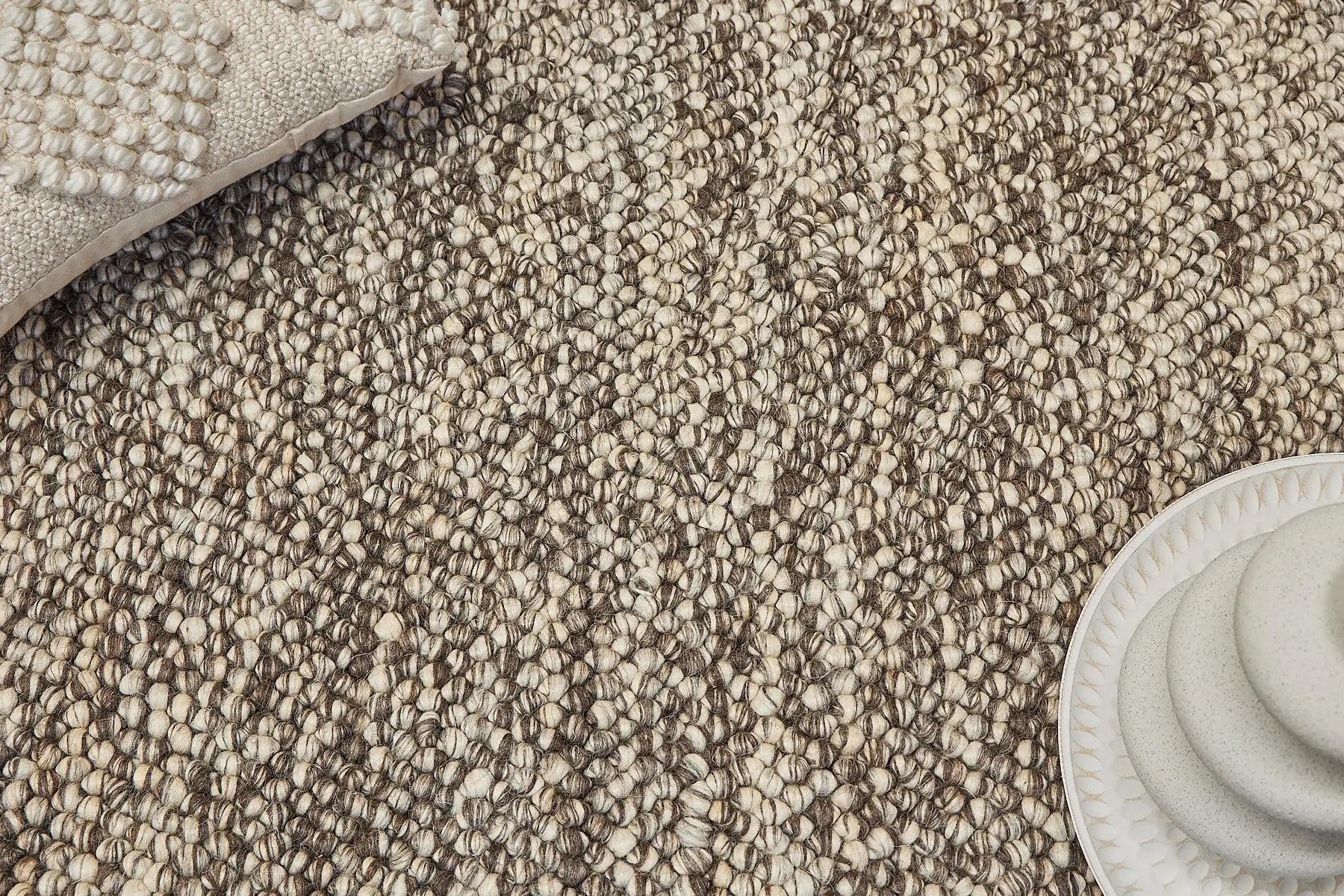 Rocks Brown Textured Wool Rug | Hand-Woven Floor Rugs Perth | Ochoco ...