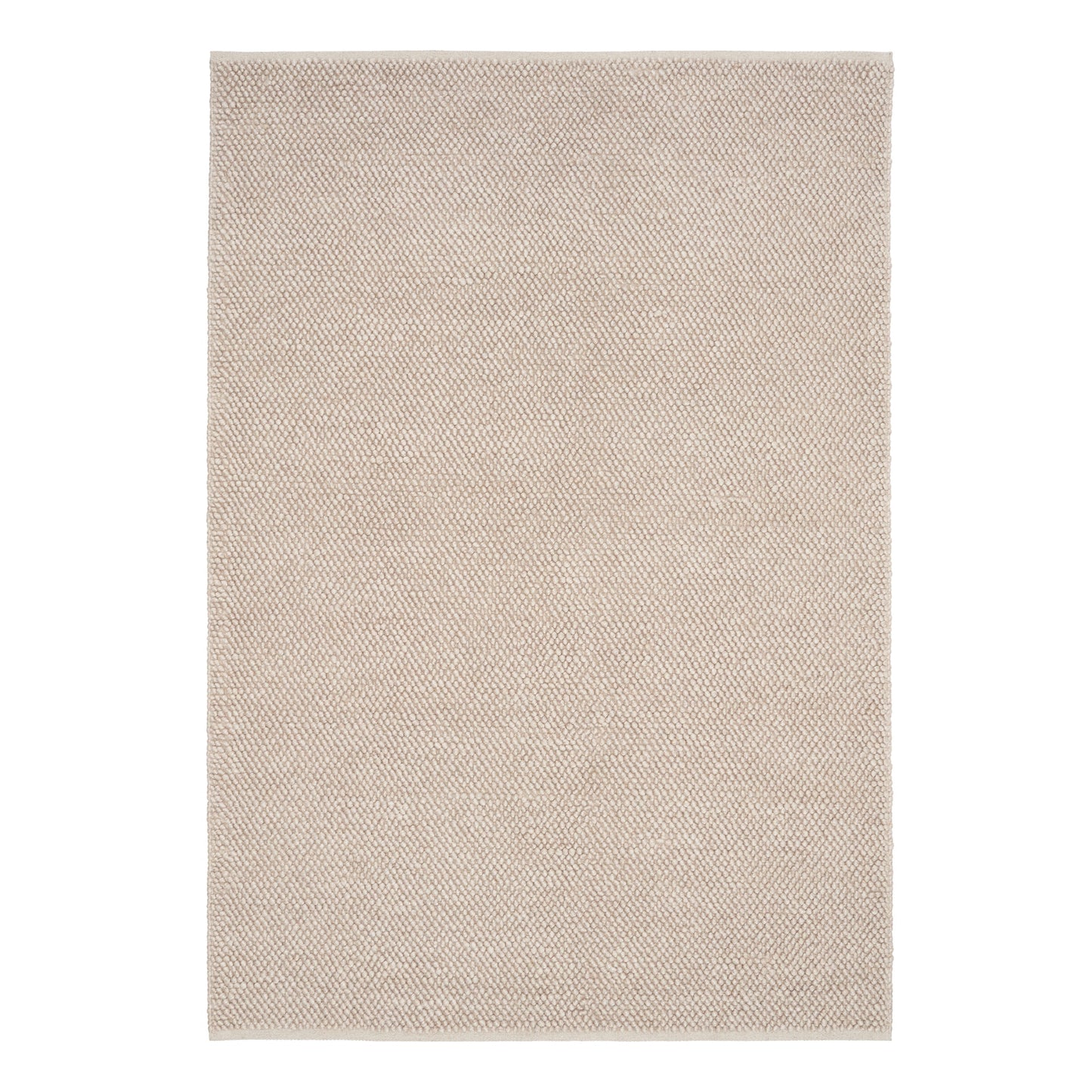 Rusta Beige hand-woven wool rug featuring a looped pile textured design in soft neutral beige tones, ideal for modern and contemporary interiors. Sizes 155 X 225, 200 X 290, 240 X 320 and 300 X 400. Top Full.