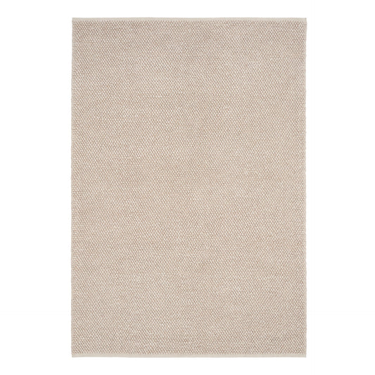 Rusta Beige hand-woven wool rug featuring a looped pile textured design in soft neutral beige tones, ideal for modern and contemporary interiors. Sizes 155 X 225, 200 X 290, 240 X 320 and 300 X 400. Top Full.