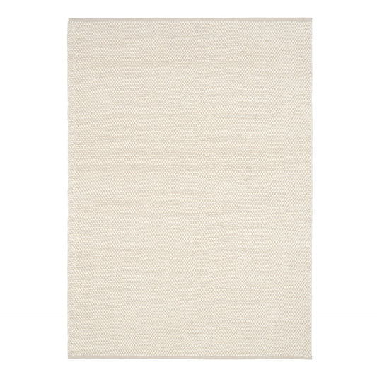 Rusta Cream hand-woven wool rug featuring a looped pile textured design in soft neutral cream tones, ideal for modern and contemporary interiors. Sizes 155 X 225, 200 X 290, 240 X 320 and 300 X 400. Top Full.
