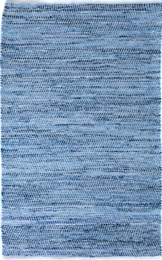 Rustic Charm Blue is a hand woven natural jute and leather carpet.  Colour Light Blue and Blue. Sizes 155 X 225, 200 X 290, 240 X 320 and 300 X 400. Full.